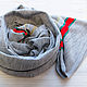 Grey Italian knitted scarf made of Gucci fabric. Scarves. Platkoffcom. My Livemaster. Фото №4