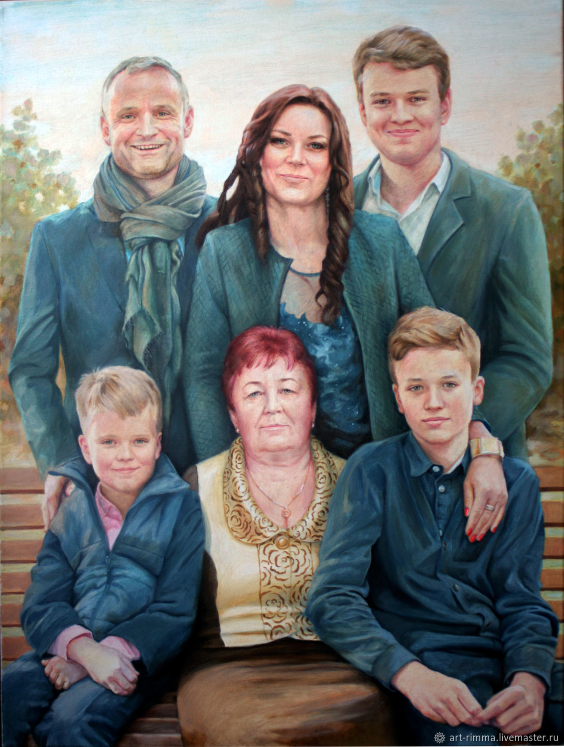 Семейный портрет маслом на холсте, Картины, Москва,  Фото №1