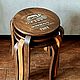 Round Scandi stool, wooden stool, chair, kitchen, furniture. Chairs. WoodHistory WorkShop. My Livemaster. Фото №4