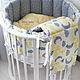 Bumpers in the crib. Sides for crib. Miss Judy cotton (JuliaLepa). My Livemaster. Фото №6