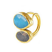 Украшения handmade. Livemaster - original item Ring with blue agate, blue-blue ring gift. Handmade.