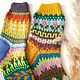 Вязаные жаккардовые носки с цветочками. Разноцветные носки в подарок. Носки. Tamerwool. Ярмарка Мастеров.  Фото №5