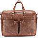 Leather business bag 'the hunter' (light brown), Classic Bag, St. Petersburg,  Фото №1