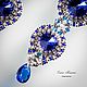 Blue Butterfly earrings with blue crystals sw. Earrings. Elena Potsepnya Jewelry. My Livemaster. Фото №4