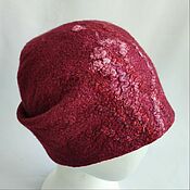 Аксессуары handmade. Livemaster - original item Hat felted Bordeaux. Handmade.