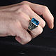 Эксклюзивные перстень из серебра с камнем  аквамарин ручной закрепки. Перстень. Ювелирная студия Silver Monarh. Интернет-магазин Ярмарка Мастеров.  Фото №2