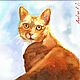Акварельная картина солнечный кот, Картины, Уфа,  Фото №1