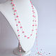 Long necklace and earrings with pink jadeite. Jewelry Sets. White Book. My Livemaster. Фото №5