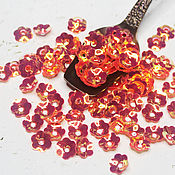 Материалы для творчества handmade. Livemaster - original item Sequins flowers 8 mm Red rainbow 2 g. Handmade.
