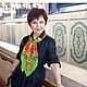  Шелковый платок с Татарским орнаментом. Платки. Рената Абдуллина (Renata-batik). Ярмарка Мастеров.  Фото №4