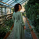 Women's linen dress, olive color. Dresses. molinialife. Online shopping on My Livemaster.  Фото №2