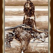 Картины и панно handmade. Livemaster - original item Placard picture gift number №20 Hunting dog. Handmade.