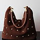 Brown Suede Bag with Decor, Hobo Bag. Sacks. Olga'SLuxuryCreation. Online shopping on My Livemaster.  Фото №2