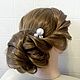 Decoration for hair. Hair comb ' only pearls ». Hair Decoration. Karina Wedding Accessories. Ярмарка Мастеров.  Фото №4