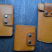 Канцелярские товары handmade. Livemaster - original item Set of leather. Wallet, cover, phone case. Handmade.