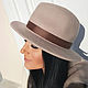 Felt hat Fedora with a flat brim. Color light beige. Hats1. Exclusive HATS. LANA ANISIMOVA.. My Livemaster. Фото №4