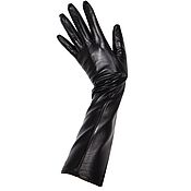 Винтаж handmade. Livemaster - original item Size 7.5. Demi-season long gloves made of genuine black leather. Handmade.