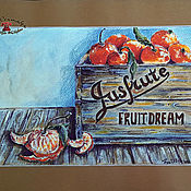 Картины и панно handmade. Livemaster - original item Watercolor painting with Passepartout still life fruit BOX WITH TANGERINES. Handmade.