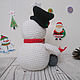 Christmas decor knitted Snowman in a hat and scarf. Snowmen. Вязаные игрушки - Ольга (knitlandiya). My Livemaster. Фото №5