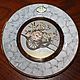 Decorative plate 'Flowers' in art of Chokin style, Japan, Vintage interior, Moscow,  Фото №1