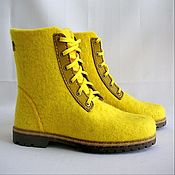 Обувь ручной работы handmade. Livemaster - original item Boots felted Yellow. Handmade.