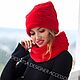 Шапка экомех "Алая". Шапки. KUDESNITSA Designer Accessories. Ярмарка Мастеров.  Фото №4