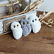 Order White owl owl brooch. handmade toys by Mari (handmademari). Livemaster. . Brooches Фото №3