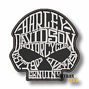 Материалы для творчества handmade. Livemaster - original item Harley Davidson Skull Patch Patch on Jacket. Handmade.