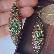 Украшения handmade. Livemaster - original item Ethnic Red earrings. Handmade.