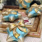 Сувениры и подарки handmade. Livemaster - original item Christmas tree toys: blue star. Handmade.