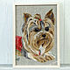 Picture panel York Terrier girl Felted picture. Pictures. Game in felting. Online shopping on My Livemaster.  Фото №2