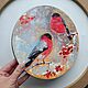 Oil painting 'Bullfinches on a mountain ash', round, 25 cm. Pictures. Zhanne Shepetova. My Livemaster. Фото №6