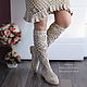 Women's knitted linen boots 'Pelageya', High Boots, Murom,  Фото №1