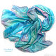 Stole ' Sea ' Pareo Silk 100% Batik Turquoise blue. Wraps. Silk Batik Watercolor ..VikoBatik... Online shopping on My Livemaster.  Фото №2