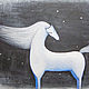 Картина Лошадка  метель лошадь синий   акрил ночь, Картины, Москва,  Фото №1