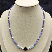 Работы для детей, handmade. Livemaster - original item Beads made of natural mother of pearl, pearls, larimar, tanzanite, zircon. Handmade.