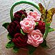 Букет роз в корзинке (5-7 шт.), Букеты, Москва,  Фото №1