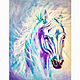 Картина лошадь белый конь 50х60, Картины, Екатеринбург,  Фото №1