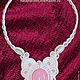 Wedding soutache necklace Subtle rose with rose quartz white. Wedding necklace. Natalya Luzik Ukrasheniya i poyasa (nataluzik). Ярмарка Мастеров.  Фото №4