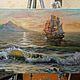 Картина море, морской пейзаж, х.,масло, 40х60 см. Парусник на закате. Картины. 'Живая палитра' Ольги Тикуновой. Ярмарка Мастеров.  Фото №6