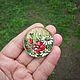 Brooch made of wood with painted Poppies Daisies. Brooches. Natali Migurskaya. My Livemaster. Фото №5