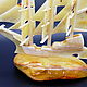 Сувенирный парусный кораблик из янтаря. Модели. Балтамбер (Янтарь Балтики) (baltamber). Ярмарка Мастеров.  Фото №5