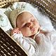 Чепчик для новорожденного. Чепчики. MELISSA for baby. Ярмарка Мастеров.  Фото №6