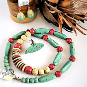 Работы для детей, handmade. Livemaster - original item beads: Ceramic set 