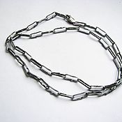 Колье-цепь Хрустальное из серебра с горным хрусталем