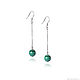 Long earring with malachite, silver 925. Art.№61. Earrings. TRUVELLA. Online shopping on My Livemaster.  Фото №2