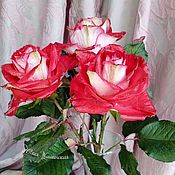 Розовая роза из полимерной глины