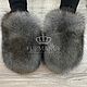 Fur mittens made of gray arctic fox fur, Mittens, Moscow,  Фото №1