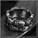 Ring with Skulls men's No. 4 steel. Ring. atelier666. Online shopping on My Livemaster.  Фото №2