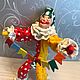 Ватная игрушка "Клоун Валерка". Игрушки. Ирина Дмитриевна (cottonartisan). Интернет-магазин Ярмарка Мастеров.  Фото №2